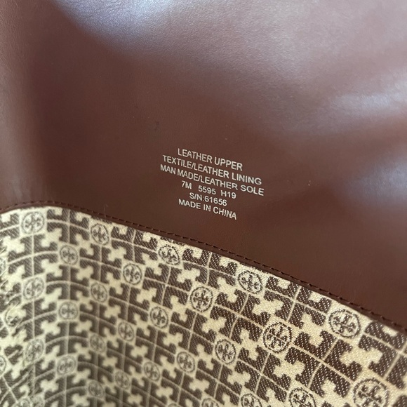 TORY BURCH ADELINE 21MM ALMOND BROWN TUMBLED LEATHER RIDING BOOTS W7 - Picture 5 of 14